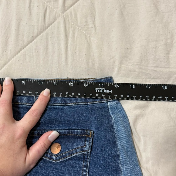 Madewell Stretch Denim Straight Mini Skirt Snap Button Closure Women’s Size 29 - Picture 6 of 13